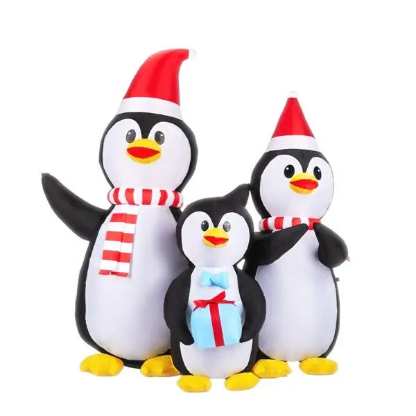 6FT Lighted Christmas Inflatable Decoration, Inflatable Penguin Family - view 9