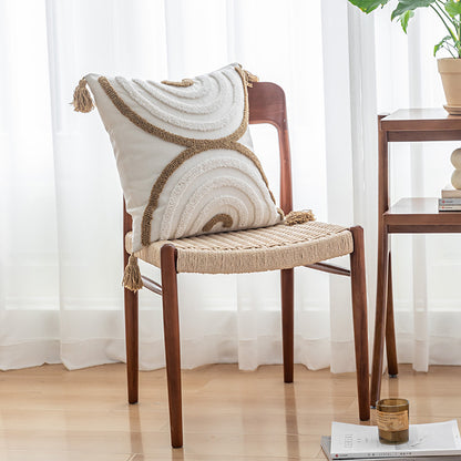 Simple Sofa With Tassel Cushion And Throw Pillow Covers - view 10