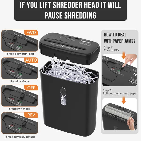 10-Sheet Strip Cut Paper Shredder, P-2 Security Level With 3.17-Gallon Basket, CD & Credit Card Shredder - view 6