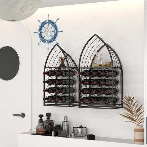 Household Universal Simple Two-piece Sailboat Shaped Wine Cabinet Rack - view 5