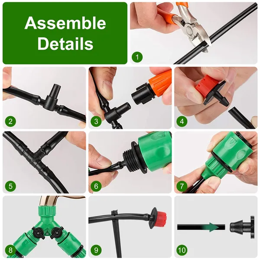 164FT Drip Irrigation Kit Automatic Garden Irrigation System Misting Plant Watering Drip Kit For Garden Greenhouse - view 2