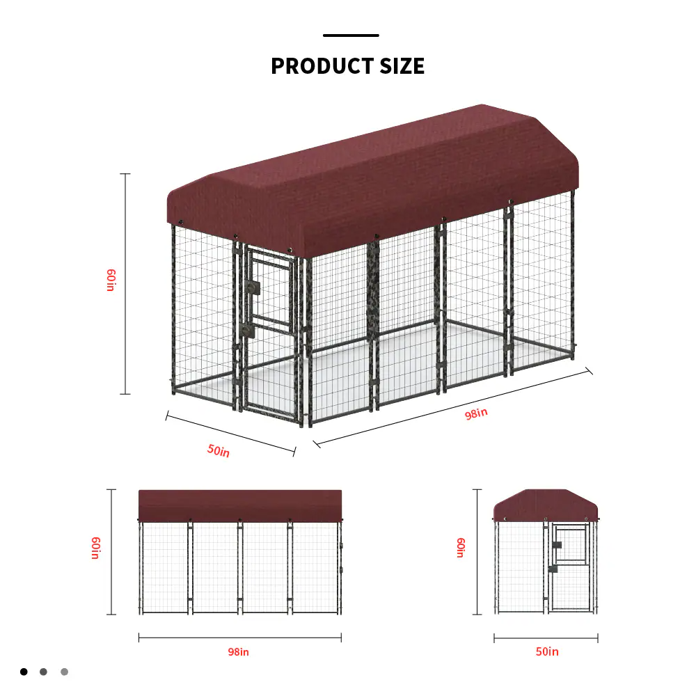 12 Pieces Square Tube Wire Running Cage Black Running Cage Single Door - view 9