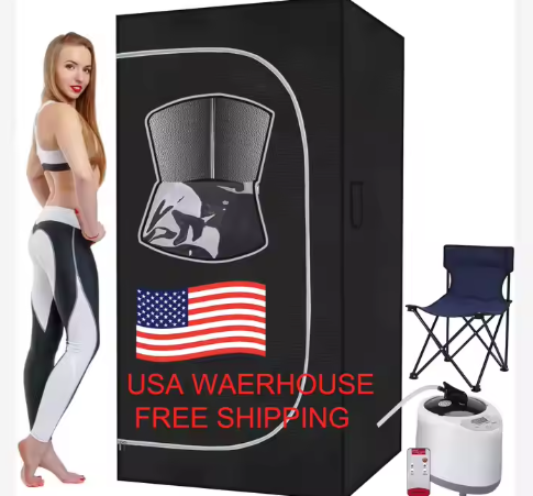 USA Warehouse Free Shipping Home Use Portable Sauna Tent With 2.6L Steamer Foldable Full-Body Sauna Portable Steam Sauna - view 4