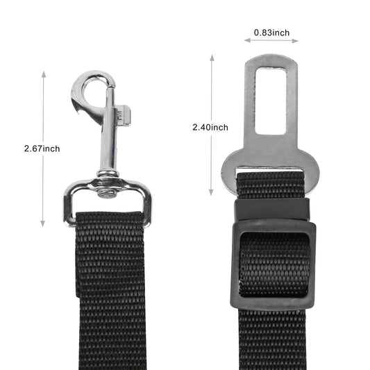 2Pcs Pet Dog Seat Belt Leash Adjustable Pet Dog Cat Safety Leads Harness Car Vehicle Nylon Fabric Seatbelt Strap - view 2