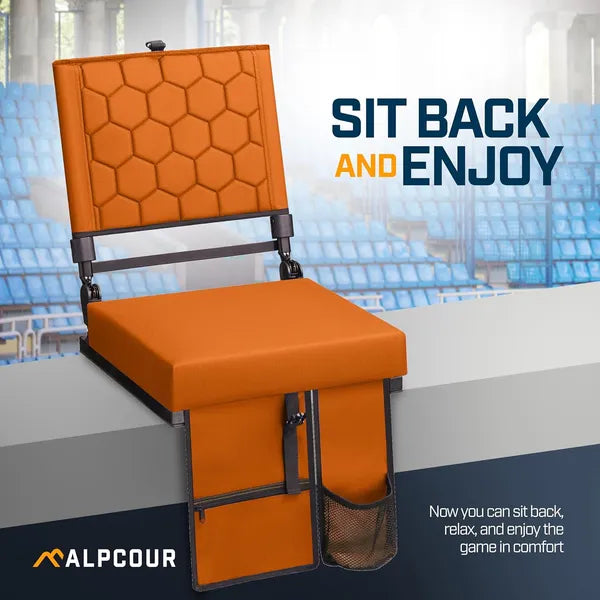 Alpcour Folding Reclining Stadium Seat With Back Support For Bleachers - view 6