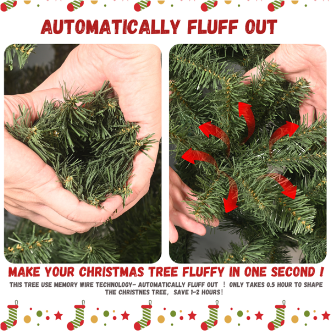 Artificial 7ft Green Christmas Tree With 1348PVC Hard Needle Mixed Branch Tips - view 3
