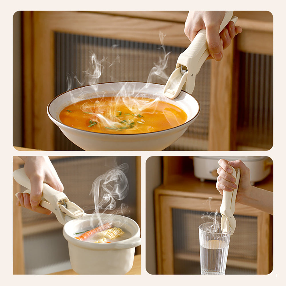 Anti-scalding Silicone Non-slip Take Bowl Clip Hot Plate Gripper, Stainless Steel Pot Clip Pan Gripper - view 4