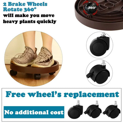 8 Pack Plant Caddy With Wheels Heavy Duty 12.2 Inch Plant Dolly With Locking Casters Rolling Plant Stand For Indoor - view 2