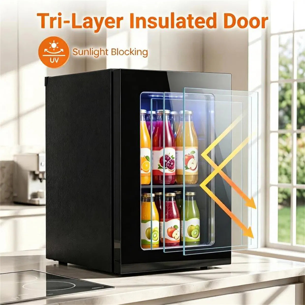 0.6 Cu.Ft Mini Beverage Refrigerator with Digital Touch Control 40F-61F Adjustable Thermostat - view 9