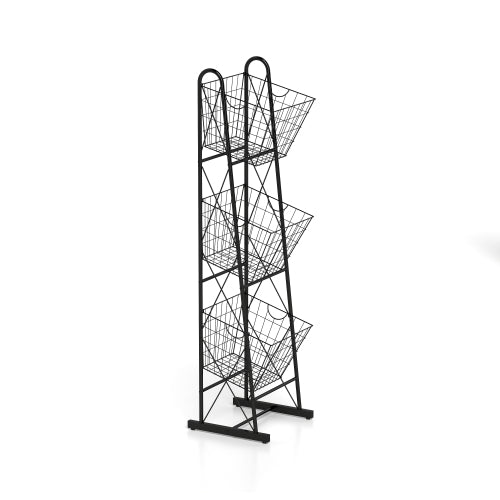 3-Tier Kitchen Storage Basket Organizer Freestanding Metal Wire Rack - view 5