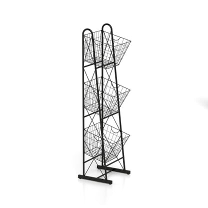 3-Tier Kitchen Storage Basket Organizer Freestanding Metal Wire Rack - view 5