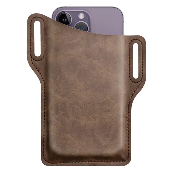Men Cell Phone Belt Pack Bag Loop Waist Holster Pouch Case Leather Wallet Cover - view 2
