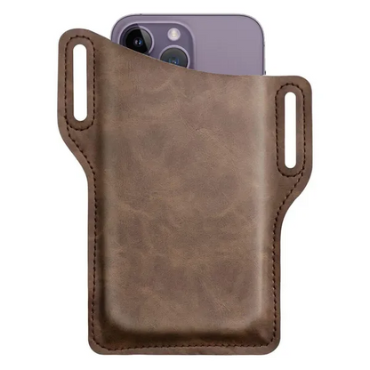 Men Cell Phone Belt Pack Bag Loop Waist Holster Pouch Case Leather Wallet Cover - view 2