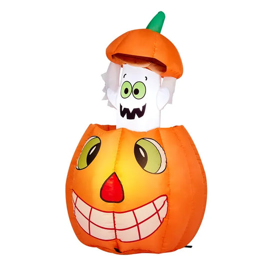 2.8 FT Halloween Inflatables Animated Pumpkin Ghost, Outdoor Decorations Blow Up Yard Decor With Built-in LEDs - view 2