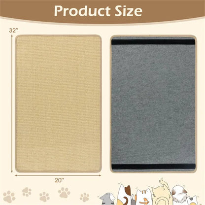 4-Pack 32" x20" Natural Sisal Cat Scratching Mats, Multifunctional Resting & Play Pads For Multi-Cat Households - view 3