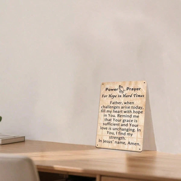 Bohemian Christian Prayer Poster, Wall Art, Beige & Brown Religious Sign, Sign, 2D Flat Decor 8x12 Inch IkTok, IkTok - view 2