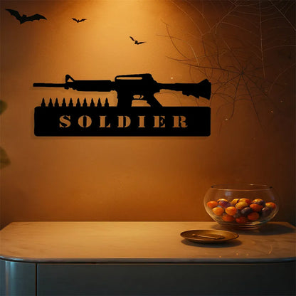Vintage Patriotic Soldier iron Sign American Military Wall Decor for Home Bar Garage - view 7