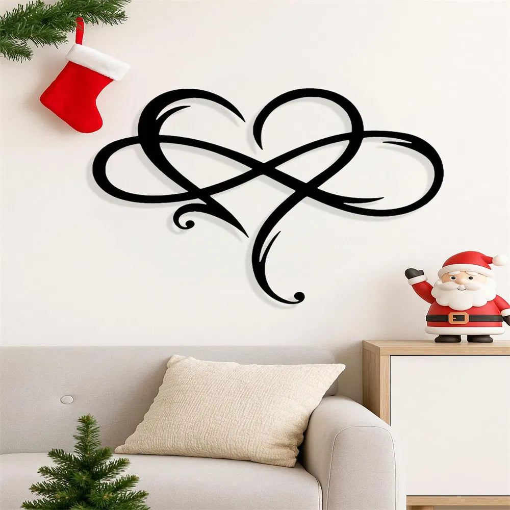 Geometric Cutout iron Heart Wall Art Romantic Minimalist Living Room Bedroom Decor - view 5