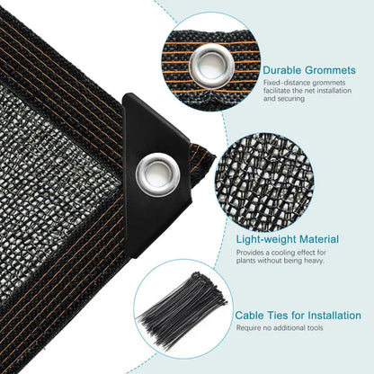 10ft 12ft Black Sunshade Net With Snap On Design For Sun Protection, Windproof, And Patio Balcony Shading - view 5