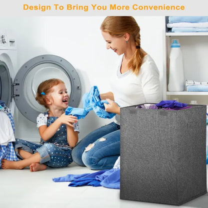 Foldable Laundry Hampers Washing Clothes Laundry Basket With Lid Handles Storage Organizer - view 2