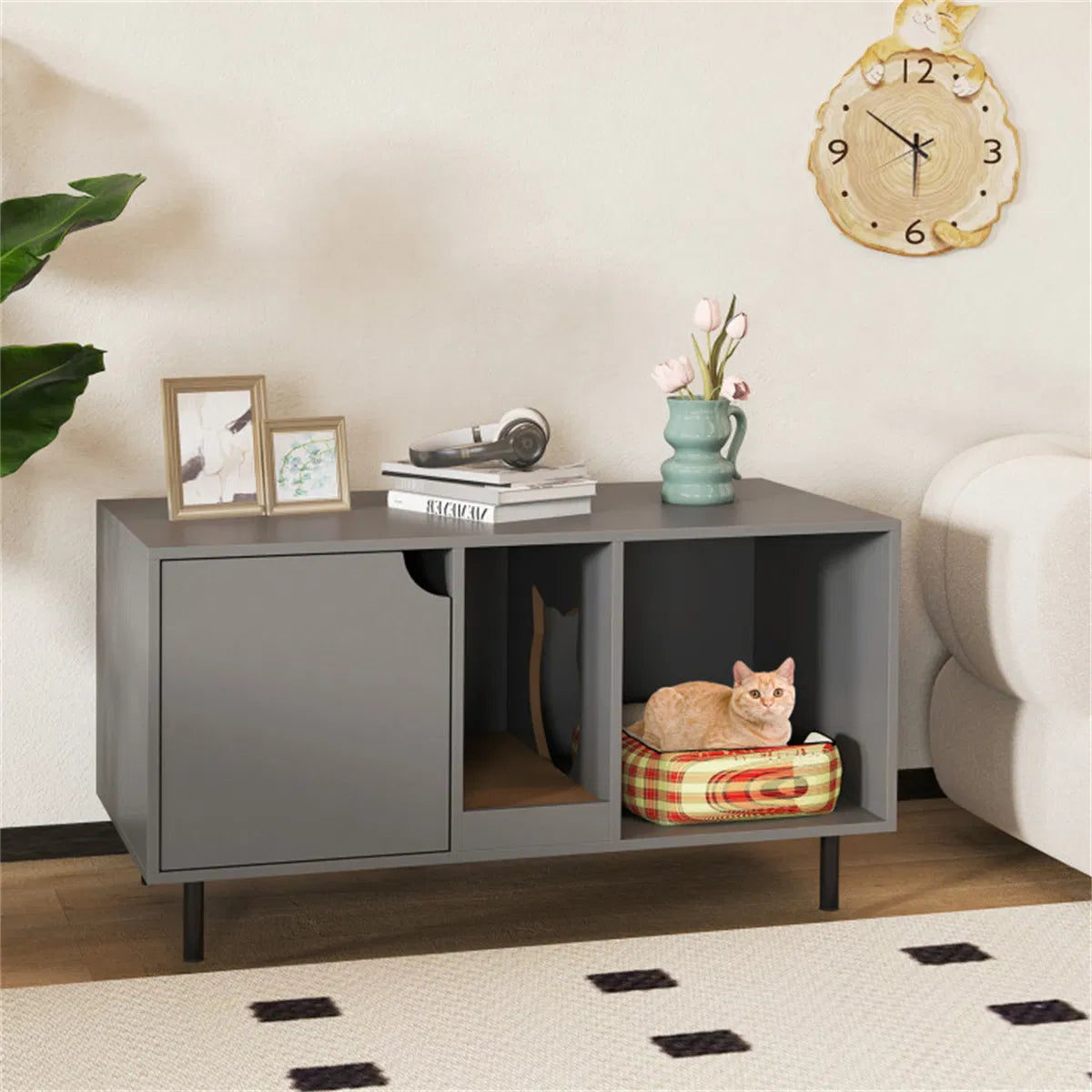Gray Cat Litter Box Enclosure - view 3
