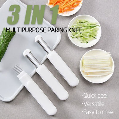 3 In 1 Multifunctional Rotary Paring Knife 360 Rotating Stainless Steel Peeler And Grater Kitchen Gadgets