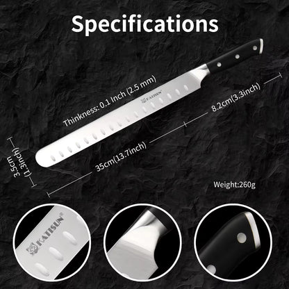 10-inch Carbon Steel Chef Knife For Beef, Turkey, And Ham, With Triple Rivet Handle - view 3