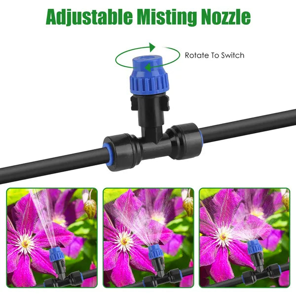 75FT Mist Drip Irrigation System With Adjustable Misting Nozzle Quick Connect Automatic Garden Watering System - view 3