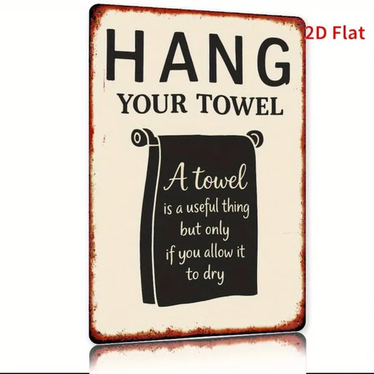 Vintage Funny Towel Holder Metal Wall Decor Rustic Farmhouse Bathroom Garage Towel Rack Iron Art - view 2