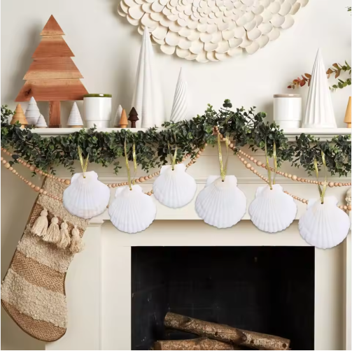 Seashells For Crafting Christmas Ornaments 24pcs 2-3 Inch Hanging Sea Shells Natural White Scallop Shells For Crafts - view 2