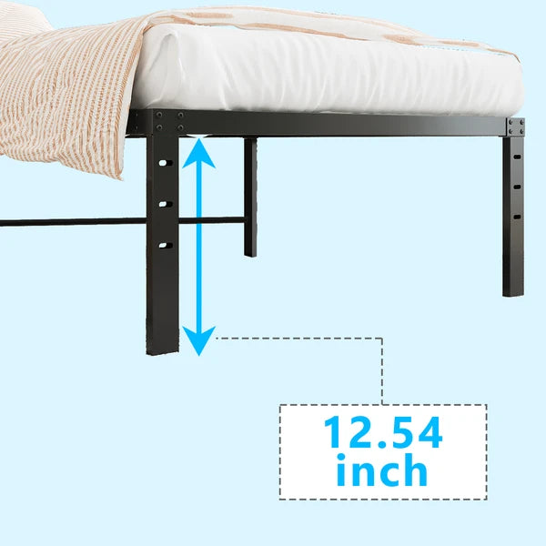 Black Twin Size Simple Basic Platform Metal Bed Frame - 14 Inch Bed Height - view 3