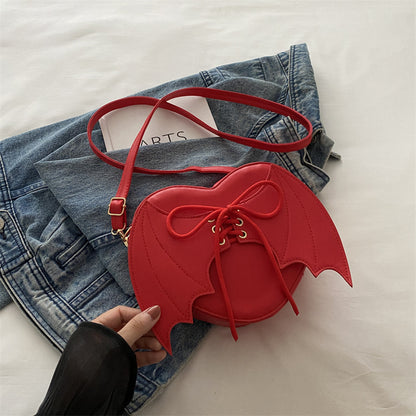 Heart Shape Bag Strap Design Bat Wings One Shoulder Crossbody Bag - view 8