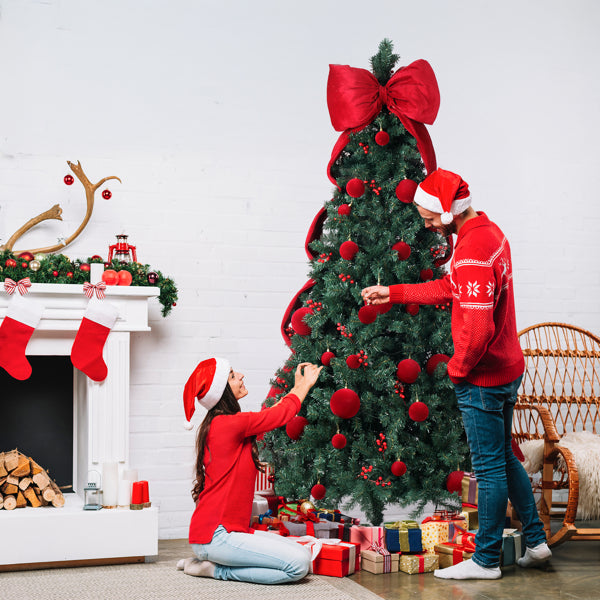 7.5 FT Artificial Christmas Tree With DIY 300 Warm White LED Lights - view 10