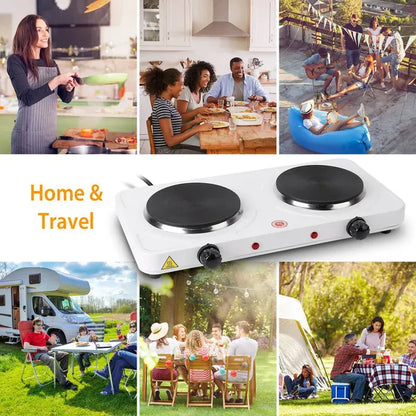 Cooking Electric Heating Plate, 2-burner Electric Stove, 2000 Watt Portable Electric Stove, Glass Stove, Easy To Clean - view 2