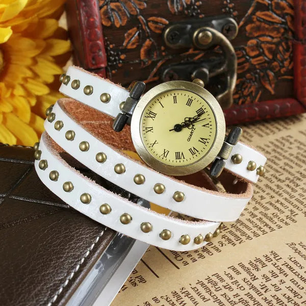 Fashionable Rivet Leather Belt Retro Watch Hand Chain - view 7
