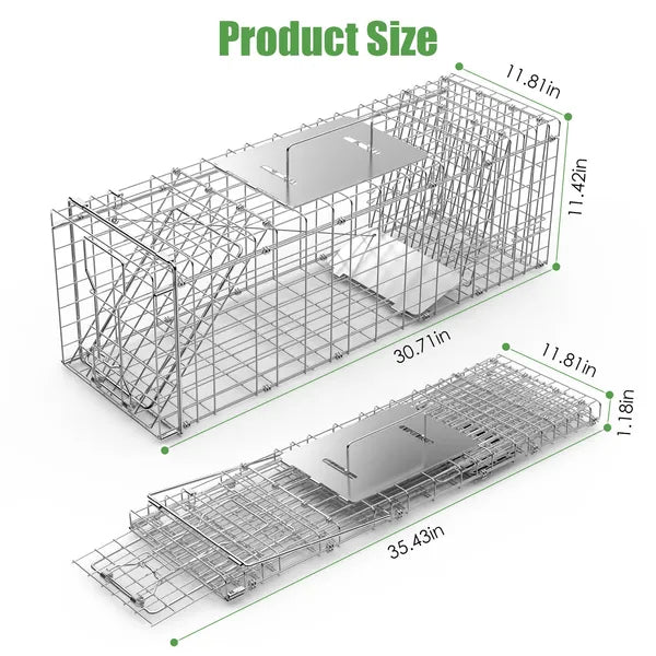 31x12x11' Heavy Duty Folding Live Animal Trap Cage Cover And Gloves Available - view 6