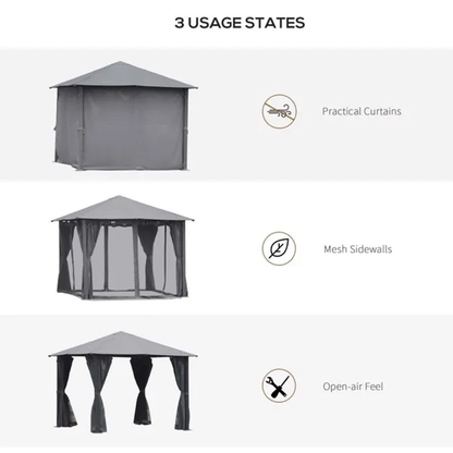 10ft X 10ft Patio Gazebo-Black-AS - view 5