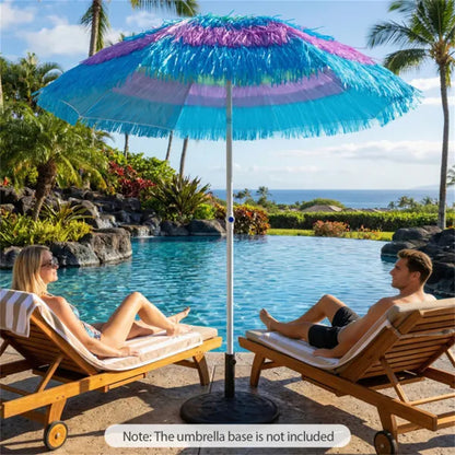 6ft Thatched Tiki Patio Umbrella, Tropical Outdoor Umbrella With Push Button Tilt (Multicolor) - view 5