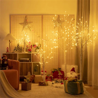 White 5FT LED Birch Tree - Lifelike Bark 72 Lights Flexible Branches 7.2ft Cord For Christmas - view 10