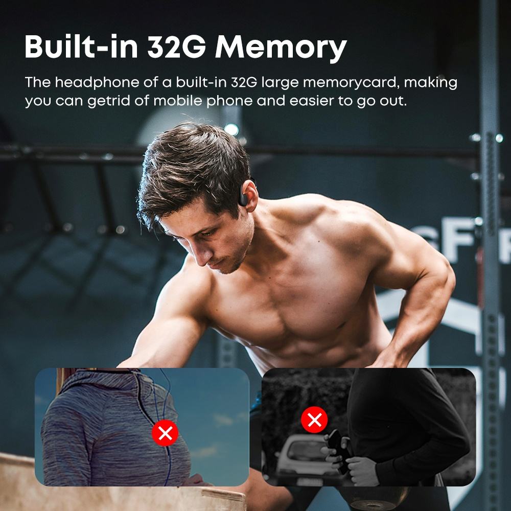 IPX8 Waterproof Headset Swimming Bluetooth Headphones With 32G TF Card Sports Wireless Earbuds Stereo Bone Conduction - view 6