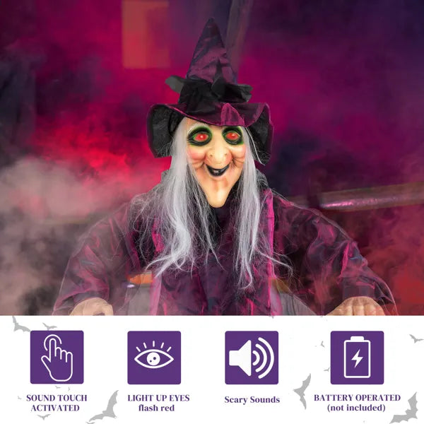 71in Life Size Hanging Witch Talking Halloween Everyday Decoration - view 10