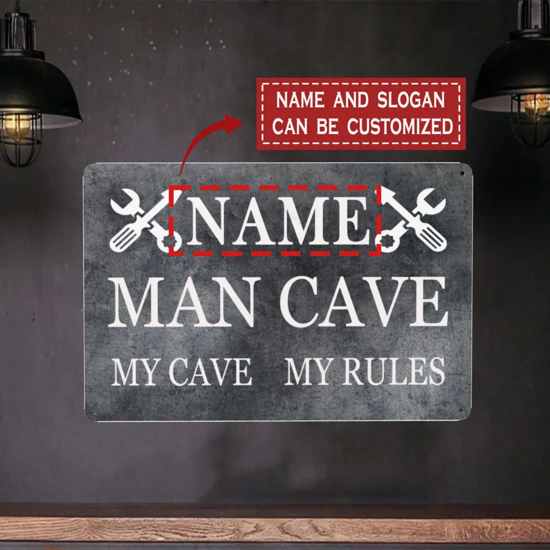 Custom Engraved Metal Sign Personalized Vintage Wall Plaque Gift for Garage Workshop