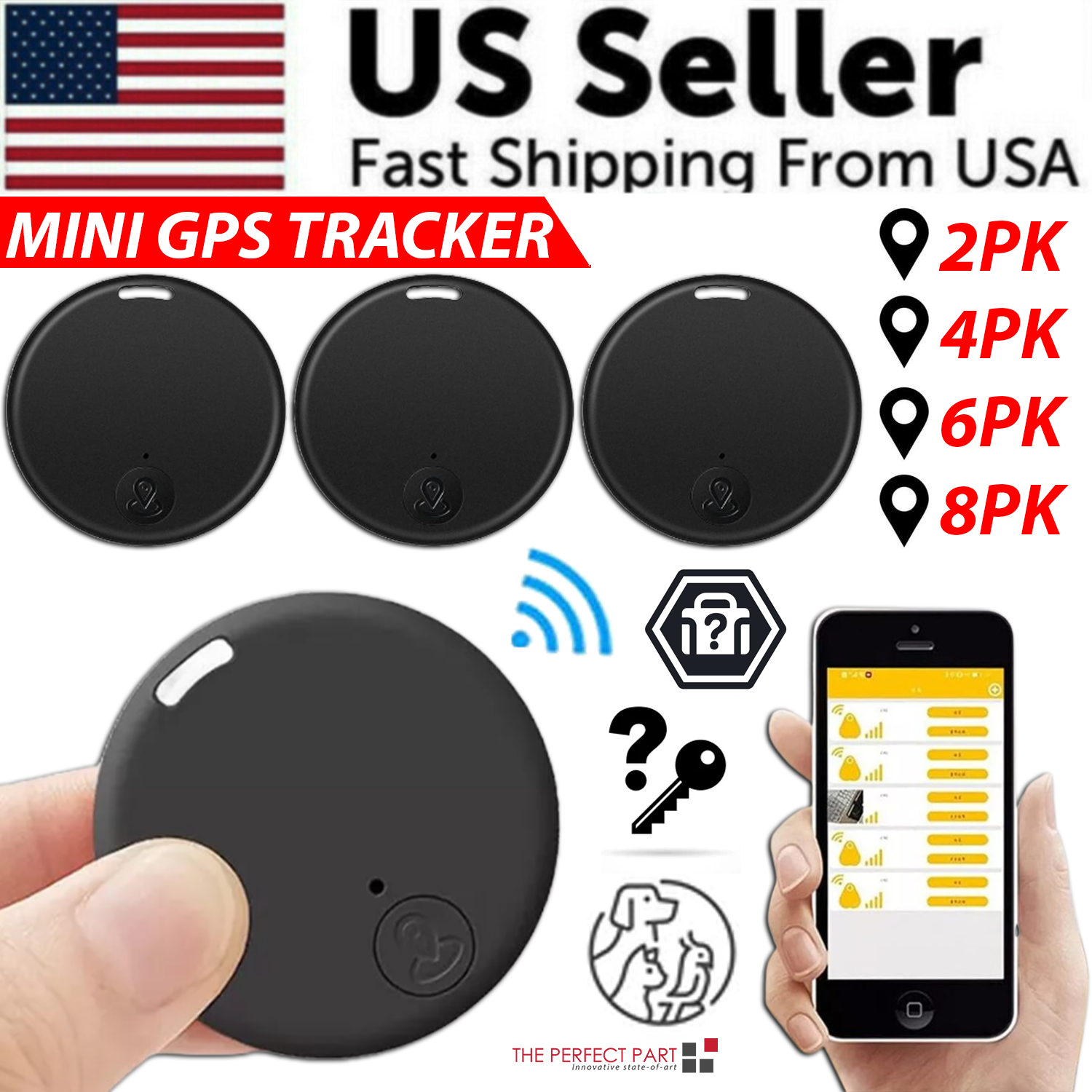Rastreador Bluetooth GPS — llaves, mascotas y más