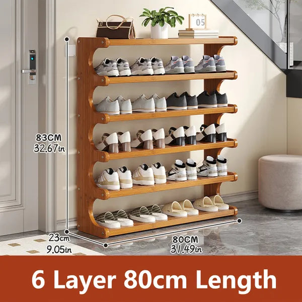 Layer Practical Storage Rack, Shoe Rack, Space-saving Design, Multi-layer Independent Storage Rack, Wood Grain Finish - view 9