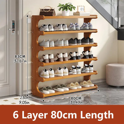 Layer Practical Storage Rack, Shoe Rack, Space-saving Design, Multi-layer Independent Storage Rack, Wood Grain Finish - view 9