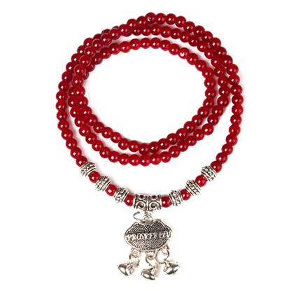 Red Agate Beaded Good Lock Bracelet - view 4