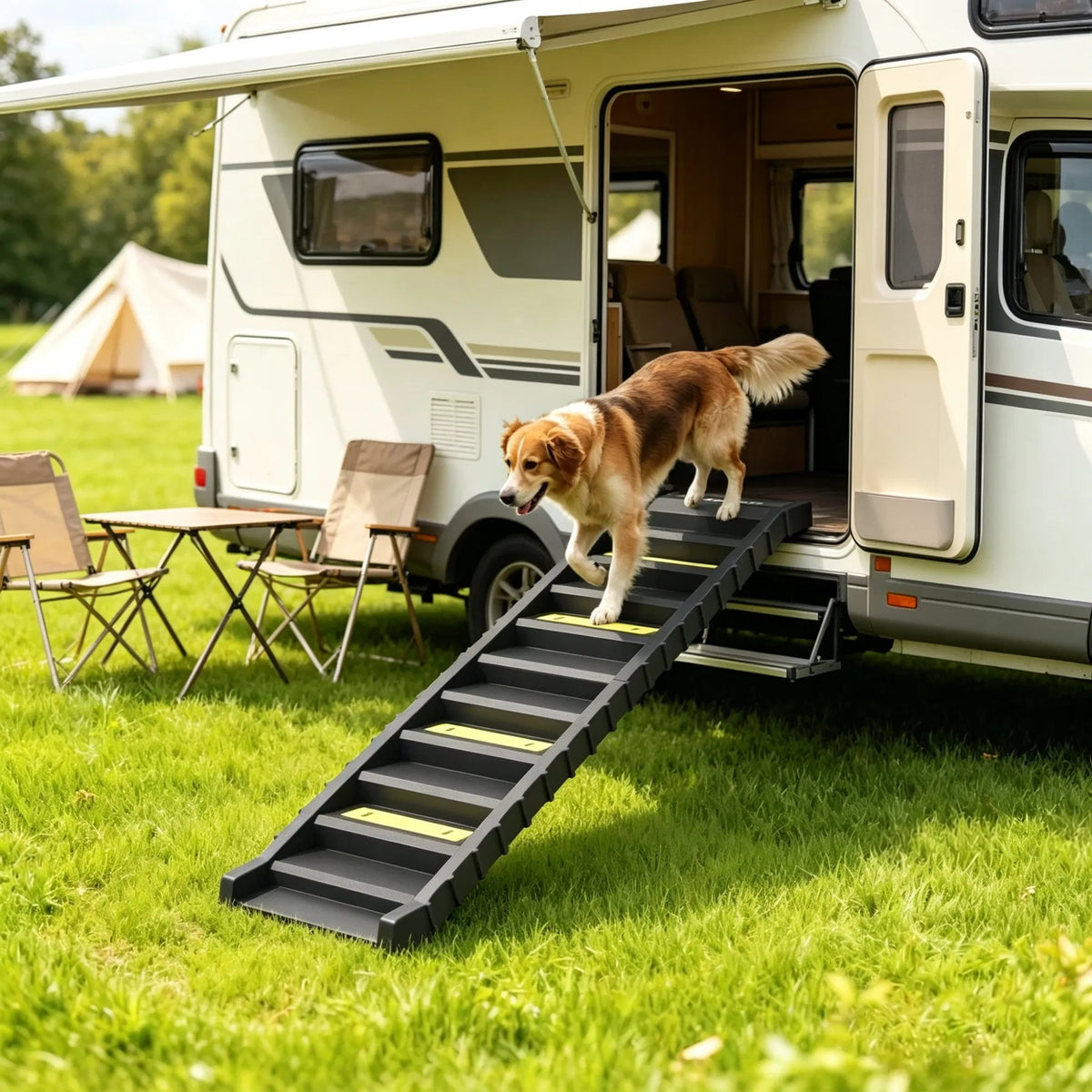 Black Folding Pet Car Ramp Foldable Dog Ramp for Large Medium Small Dogs - view 2