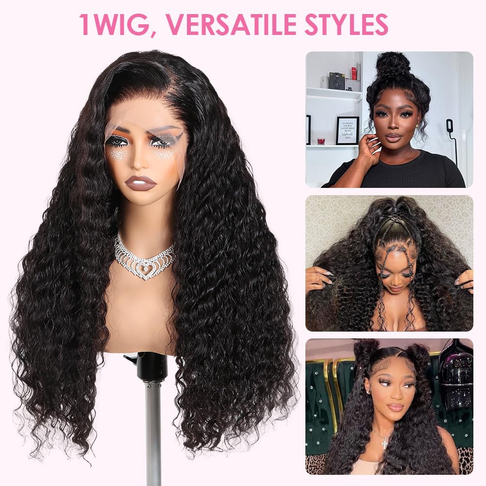 360 Lace Water Wave Human Hair Wig, Natural Color, Density - view 2