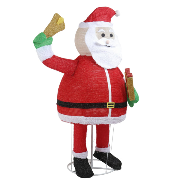 6FT Lighted Santa Claus Holding Bell Christmas Yard Decorations, Pre-lit Pull Up Santa With 200 Warm White LEDs - view 2