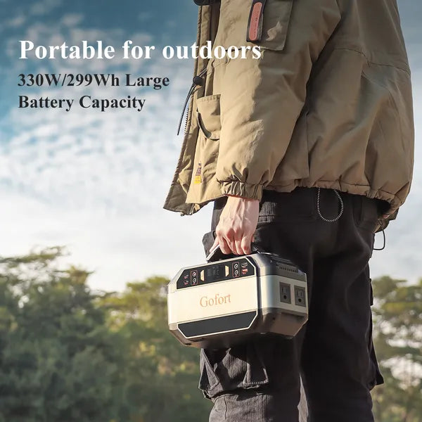 Gofort 330W Portable Power Station, 299Wh Solar Generator Backup Power Supply With 2X 110V AC Outlets - view 3